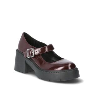 Women's Burgundy Mary Jane Platform Loafers